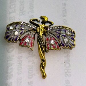 Nymph Brooch, Fairy Brooch, Faerie Brooch, Gold Fairy, Gold Nymph,